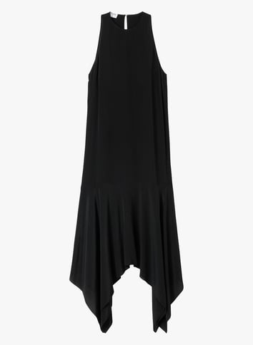 Solid asymmetric long dress FILIPPA K Black